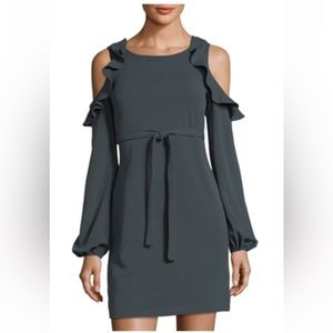 FREE GENERATION Cold Shoulder dress - Green/Gray Small